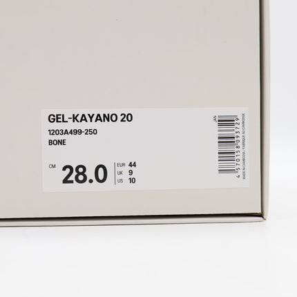 1203A499-250 HAL STUDIOS Asics Gel-Kayano 20 Bone (Men's)