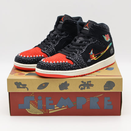 DN4904-001 Nike Air Jordan 1 Mid Siempre Familia Roma Green Chile Red (Men's)