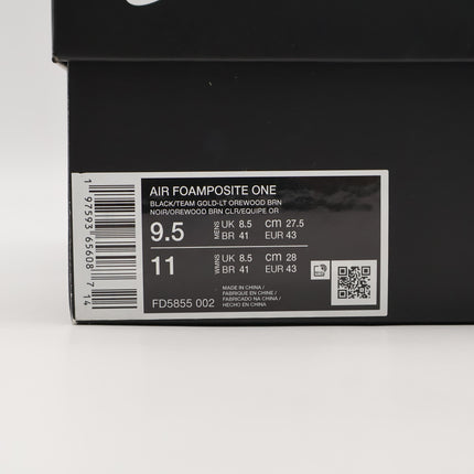 FD5855-002 Nike Air Foamposite One Light Orewood Brown and Black (Men's)