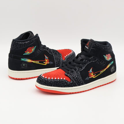 DN4904-001 Nike Air Jordan 1 Mid Siempre Familia Roma Green Chile Red (Men's)
