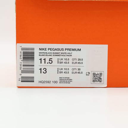 HQ2592-100 Nike Pegasus Premium White Summit White Volt Black (Men's)