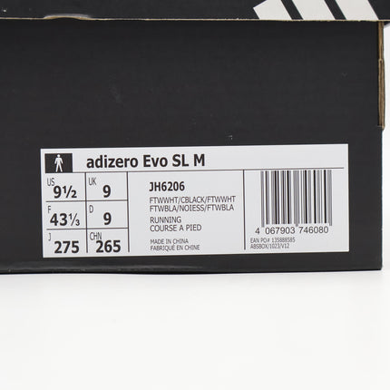 JH6206 adidas Adizero Evo SL Footwear White Core Black (Men's)