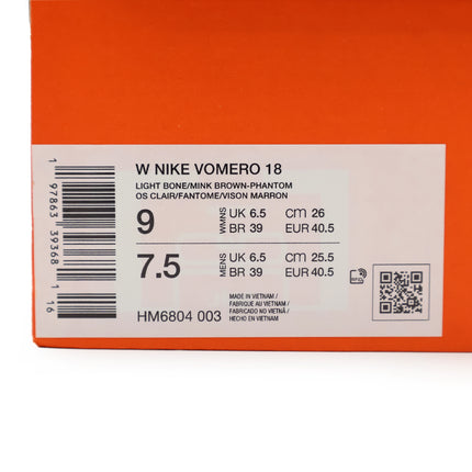 HM6804-003 Nike  Vomero 18 Light Bone Phantom College Grey Mink Brown (Women's)