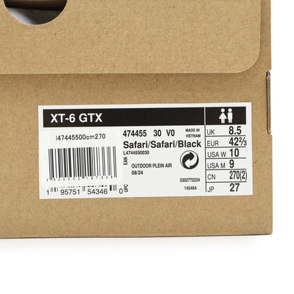 L47445500 Salomon XT-6 GORE-TEX Safari Black (Men's)